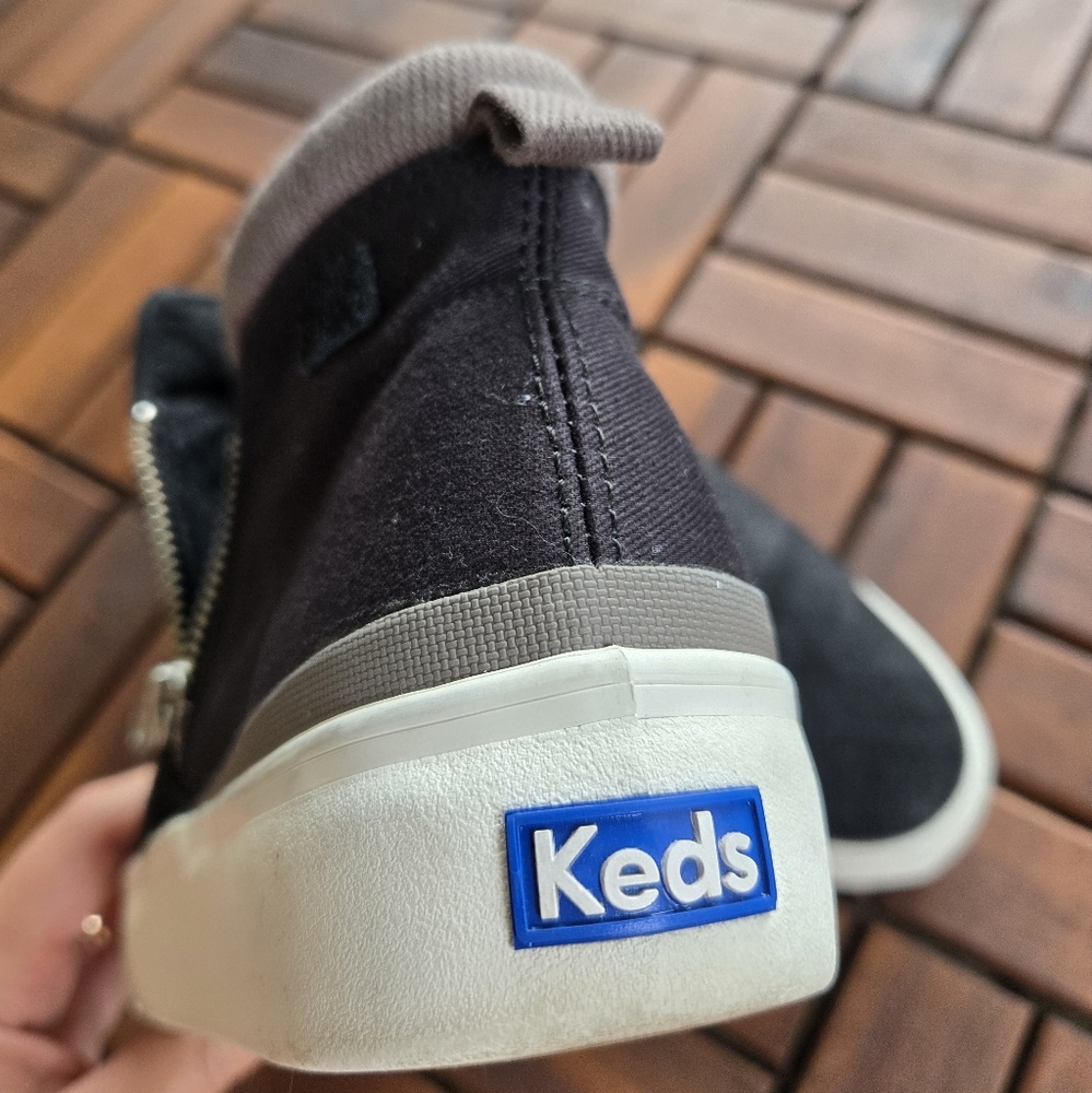 Keds Black High-Top Zip Sneakers – Size 7.5, Lightly Worn - Picture 6 of 9